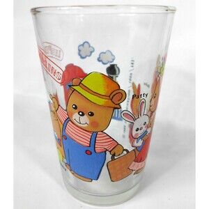 Vintage 1986 Amora Collectible French Mustard Drinking Glass France TOEI Train